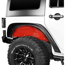 Hooke Road Rear Inner Fender Liners Compatible with Jeep Wrangler JK & Unlimited 2007-2018 (Bright Red)