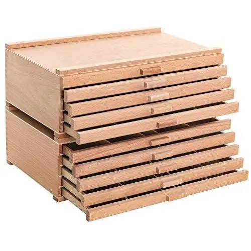 U.S. Art Supply 10 Drawer Wood Artist Supply Storage Box - Pastels, Pencils, Pens, Markers, Brushes U.S. Art Supply 10 Drawer Wood Artist Supply Storage Box - Pastels, Pencils, Pens, Markers, Brushes