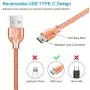 USB Type C Cable,Fantany Durable Metal USB A to C Charging Cable&Sync Compatible with Galaxy S10,S9,S9+,S8,S8+,Note 8,9,LG V40,50 G7,8, Pixel 2,3,HTC 10,Nexus 5X/6P, 3.3Feet,1Pack (Rose, 3.3ft)