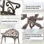 Metal Outdoor Bench Outdoor Patio Bench Garden Park Bench Iron Cast Aluminum Romantic Rose Antique Decoration Bench Porch Path Chair Suitable for Outdoor Parks Patio Backyard Lawn Porch Garden