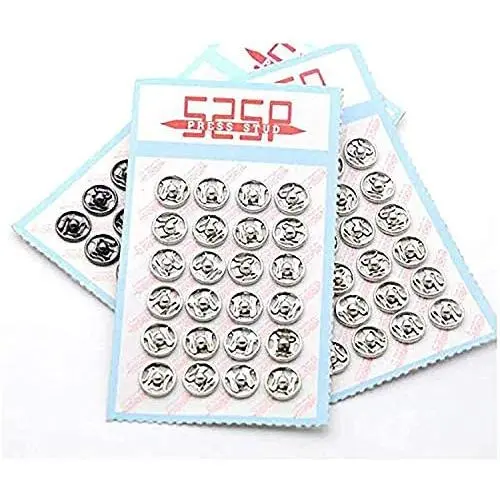 YICBOR 288sets/lot Sew-on PressSnap Buttons Metal Snap Fastener Buttons Press Button for Sewing Clothing(Silver Nickle, 6mm) YICBOR 288sets/lot Sew-on PressSnap Buttons Metal Snap Fastener Buttons Press Button for Sewing Clothing(Silver Nickle, 6mm)