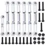 Hobbypark Adjustable Aluminum Turnbuckles / Camber Link with Rod Ends Sets for Traxxas Slash 4X4 / 2WD 1/10 Upgrade Parts,7 Pieces (Sliver)