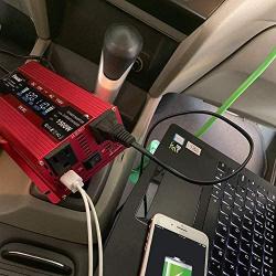 IpowerBingo 700W Car Power Inverter Dual AC Outlets and Dual USB Charging Ports DC 12V to 110V AC Car Converter with Digital Display