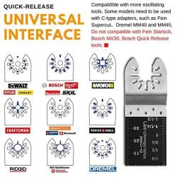 Powerdelux 12 PCS Oscillating Saw Blades, Metal/Wood Quick Release Saw Blades Oscillating Accessory Kit Fit for Dewalt Milwaukee Dremel Chicago Rockwell Fein Bosch Multimaster Makita