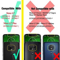 Rebex Compatible with Moto G7 Case Cover,Moto G7+ Plus Case,Tough Heavy Protective 360 Metal Rotating Ring Kickstand Holder Grip Magnetic Metal Armor Heavy Duty Shockproof(Red)