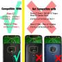 Rebex Compatible with Moto G7 Case Cover,Moto G7+ Plus Case,Tough Heavy Protective 360 Metal Rotating Ring Kickstand Holder Grip Magnetic Metal Armor Heavy Duty Shockproof(Red)