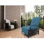 Kozyard Adjustable Patio Reclining Lounge Chair with Strong Extendable Metal Frame and Removable Cushions for Outdoor Reading, Sunbathing or Relaxation (Aqua)