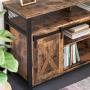 VASAGLE TV Stand for 55-inch TVs with Sliding Barn Doors, Entertainment Center and Media Console, TV Cabinet with Adjustable Storage Shelves, Industrial, Rustic Brown and Black ULTV46BX