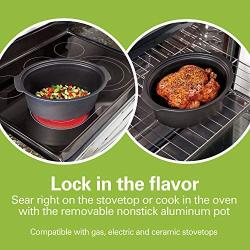 Hamilton Beach Programmable Slow Cooker, Stovetop Sear & Cook, 6 Quarts, Silver (33662)