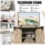 Tangkula Farmhouse Sliding Barn Door TV Stand, Vintage Rustic TV Cabinet Stand Fit Up to 60-inch TVs, Storage Cabinets with 2 Gliding Doors & Adjustable Shelves, Home Living Room Furniture (Natural)