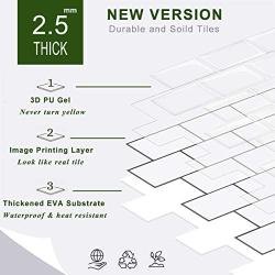 STICKGOO 10-Sheet White Subway Tiles Peel and Stick Backsplash, Stick on Tiles Kitchen Backsplash (Thicker Design)