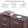 WAYTRIM 4-Tier Wide Drawer Dresser, Storage Unit with 8 Easy Pull Fabric Drawers and Metal Frame, Wood Top, Organizer Unit for Bedroom, Hallway, Entryway, Closets, 31.5 x 11.81 x 32.12 Inches - Brown