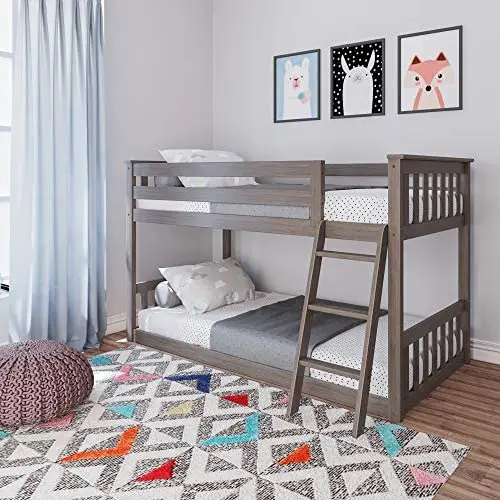 Max & Lily Solid Wood Twin Low Bunk Bed, Clay Max & Lily Solid Wood Twin Low Bunk Bed, Clay