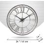 PresenTime & Co Modern Farmhouse Series, Kensington Metal Wall Clock, 24 inch, Galvanized Finish