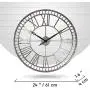 PresenTime & Co Modern Farmhouse Series, Kensington Metal Wall Clock, 24 inch, Galvanized Finish