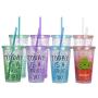 DAKOUFISH BPA-Free 12 Piece 9 Inch Reusable Clear Plastic Glitter Sparkle Drinking Straw Plus one Cleaning Brush (Clear,9inch)