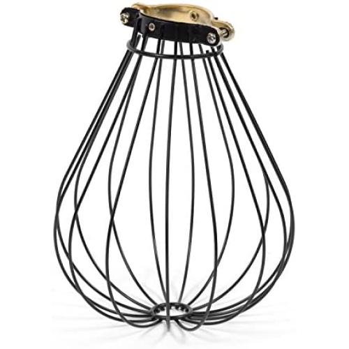 Rustic State Balloon Design Metal Light Cage Guard – Decorative Lamp Shade Black