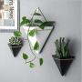 DENOME Geometric Wall Decor Containers Geometric Hanging Planter Vase Wall Planters Hanging Planter Succulent Planter with Metal Frame for Succulent Plants Air Plant (Black)