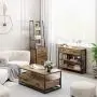 HOMECHO Console Table with Drawers, Tall Entryway Table with Storage, Narrow Sofa Hallway Table for Bedroom Living Room, Metal Frame, Rustic Brown HOMECHO Console Table with Drawers, Tall Entryway Table with Storage, Narrow Sofa Hallway Table for Bedroom Living Room, Metal Frame, Rustic Brown