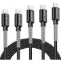 iPhone Cable,Sharllen Metal Spring iPhone Charger Cable Lightning Cable 3FT/6FT/10FT Long Charging&Syncing iPhone Charging Cord Data Wire Compatible iPhone 11/XS/Max/X/8/8Plus/7/7P/6/6 P/6S/iPad Black