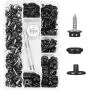 Kelife 150PCS Stainless Steel Marine Grade 3/8'' Socket Canvas Snaps Kit and Upholstery Boat Cover Snap Button Fastener Tool with 2Pcs Setting Tool for Boat Cover Furniture(Black)