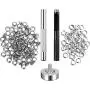 Pangda Grommet Tool Kit, Grommet Setting Tool and 100 Sets Grommets Eyelets with Storage Box (1/4 Inch Inside Diameter, Silver)