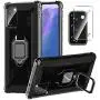 PULEN for Samsung Galaxy Note 20 Case with Camera Lens Screen Protector [1 Pack],Hybrid Armor Metal Ring Holder Magnetic Car Mount,Full Encirclement Shockproof Sturdy Bumper Protective Cover (Black)