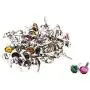 Fityle 50 Pieces Mini Round Rhinestone Head 7mm Metal Brad Paper Fastener Embellishments for Kids Card Making Scrapbooking Art Crafts