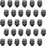 Punk Skull Ghost Rapid Rivets Studs, Metal Double Cap Compression Rivet, Speedy Rivet for Bag Hat Shoe Jacket Belt Motorcycle Furs Jeans Choker DIY Punk Leather Craft (30Pack, 0.2×0.3 in) (Gun Black)