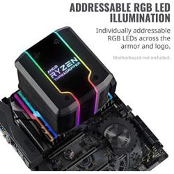 Cooler Master AMD Wraith Ripper ThreadRipper TR4 High Performance CPU Air Cooler, Addressable RGB Threadripper logo’s display, 7 Heat Pipes, Dual Tower Heatsink, Wraith Armor Air-Guide