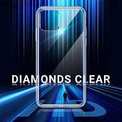 TORRAS Diamonds Clear Compatible for iPhone 11 Pro Case, Slim Fit Thin Shockproof Hard PC Back & Soft TPU Bumper Cover Compatible for iPhone 11 Pro Cases, Transparent