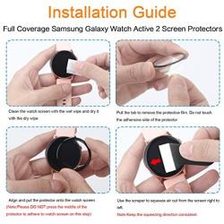 EZCO 3-Pack Screen Protector Compatible with Samsung Galaxy Watch Active 2 40mm / 44mm, Waterproof 3D Full Coverage Screen Protector Cover Shell Film Accessories for Galaxy Active 2 Smart Watch