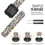 MoKo Band Compatible with Garmin Vivoactive, Soft Silicone Replacement Fitness Bands Wristbands with Metal Clasps fit Vivoactive/Vivoactive Acetate Sports GPS Smart Watch - Colorful Diamond