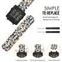 MoKo Band Compatible with Garmin Vivoactive, Soft Silicone Replacement Fitness Bands Wristbands with Metal Clasps fit Vivoactive/Vivoactive Acetate Sports GPS Smart Watch - Colorful Diamond