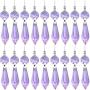 20 Pieces Chandelier Icicle Crystal U-Drop Prisms Lamp Parts Glass Pendants Beads for Wedding, Party or Holiday Decoration, 37mm, Purple