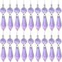 20 Pieces Chandelier Icicle Crystal U-Drop Prisms Lamp Parts Glass Pendants Beads for Wedding, Party or Holiday Decoration, 37mm, Purple