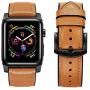 OWNACE [Upgraded] Compatible with Apple Watch Band Oil wax leather 44mm 42mm Series 6 5 4 3 Rugged Hybrid Sports Genuine Leather Vintage Dressy Bands Replacement Sweatproof iwatch Men (brown)