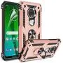 Moto G7 Case, Moto G7 Plus Case with HD Screen Protector, Gritup 360 Degree Rotating Metal Ring Holder Kickstand Armor Anti-Scratch Bracket Cover Phone Case for Motorola Moto G7 Rose Gold