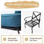 Oakmont 2 Piece Outdoor Furniture Patio Bistro Chairs Metal Dining Furniture Set, All-Weather Garden Seating Chair (Peacock Blue)