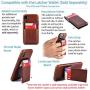 Dockem iPhone XR Virtuosa M1 Wallet Case: Built-in Metal Plate for Magnetic Mounting with Top Grain Genuine Leather: M-Series [Brown]