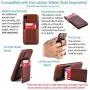 Dockem iPhone XR Virtuosa M1 Wallet Case: Built-in Metal Plate for Magnetic Mounting with Top Grain Genuine Leather: M-Series [Brown]