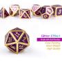 DNDND Glitter Purple Metal Dice Set, Solid Polyhedral DND Metallic Dice with Free Metal Case for Role Polying Game Dungeons and Dragons