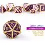 DNDND Glitter Purple Metal Dice Set, Solid Polyhedral DND Metallic Dice with Free Metal Case for Role Polying Game Dungeons and Dragons