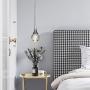 MOTINI 1-Light Teardrop Crystal Pendant Light in Silver Polished Nickel Finish Mini LED Light Globe Metal Rod Ceiling Single Pendant Lighting for Kitchen Bedroom Dining Room Bar Fixture Lights