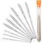 Hekisn Large-Eye Blunt Needles, 9 Piece Stainless Steel Yarn Knitting Needles, Sewing Needles, Crafting Knitting Weaving Stringing Needles,Perfect for Finishing Off Crochet Projects (9 Pieces)