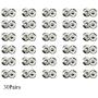 Hao Pro Sew on Snap Button 15mm Dia Press Stud Metal Fastener Stay Put Close Clip Tightly Smooth Touch for Sew Clothes DIY Craft Thick Cotton Silver 30pcs