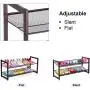SONGMICS 2-Tier Stackable Metal Shoe Rack Flat & Slant Adjustable Shoe Organizer Shelf for Closet Bedroom & Entryway Bronze ULMR02A SONGMICS 2-Tier Stackable Metal Shoe Rack Flat & Slant Adjustable Shoe Organizer Shelf for Closet Bedroom & Entryway Bronze ULMR02A