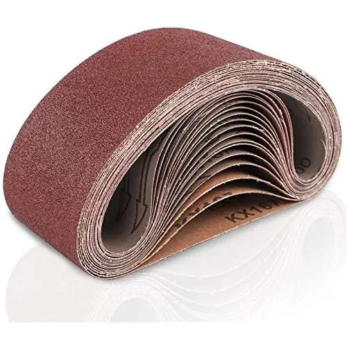 Coceca 3x21 Inches(75x533mm) Aluminum Oxide Sanding Belt, 18 Pack Sanding Belts (3 Each of 60 80 120 180 240 400 Grits) for Belt Sander Coceca 3x21 Inches(75x533mm) Aluminum Oxide Sanding Belt, 18 Pack Sanding Belts (3 Each of 60 80 120 180 240 400 Grits) for Belt Sander