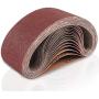 Coceca 3x21 Inches(75x533mm) Aluminum Oxide Sanding Belt, 18 Pack Sanding Belts (3 Each of 60 80 120 180 240 400 Grits) for Belt Sander