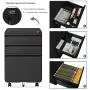 Dprodo 3 Drawers Mobile File Cabinet with Lock, Metal Filing Cabinet for Legal & Letter Size, Locking File Cabinet for Home & Office Full-Extension Drawers, Black Dprodo 3 Drawers Mobile File Cabinet with Lock, Metal Filing Cabinet for Legal & Letter Size, Locking File Cabinet for Home & Office Full-Extension Drawers, Black